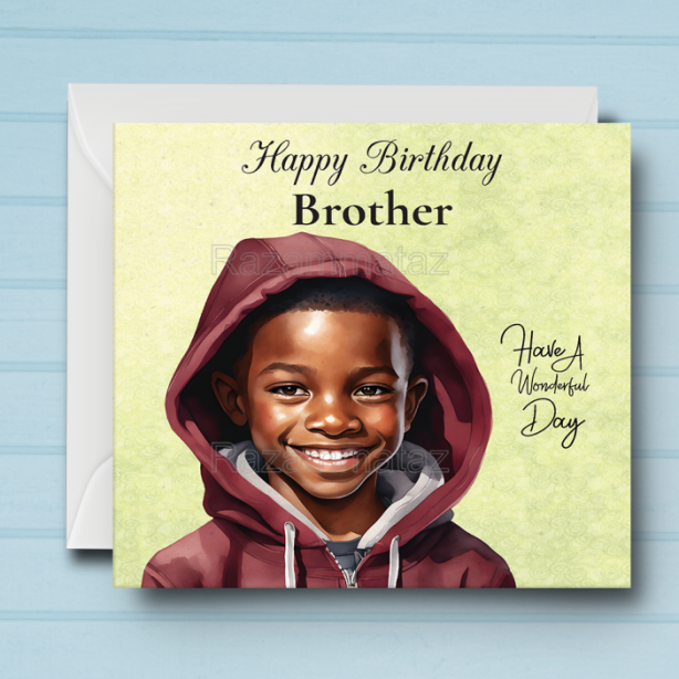 Black Boy Birthday Card T